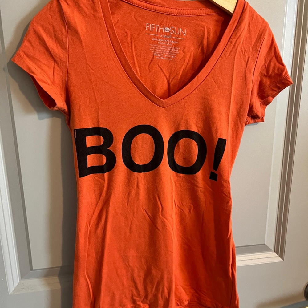 Halloween Fifth Sun Vibrant Orange BOO Tee